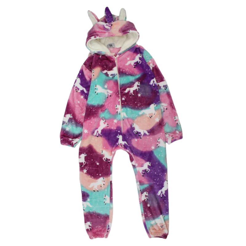 Unicorns Long-Sleeved Hooded Footless Onesie