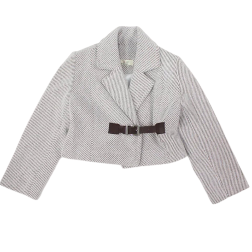 Long-Sleeved Wool Cropped Jacket