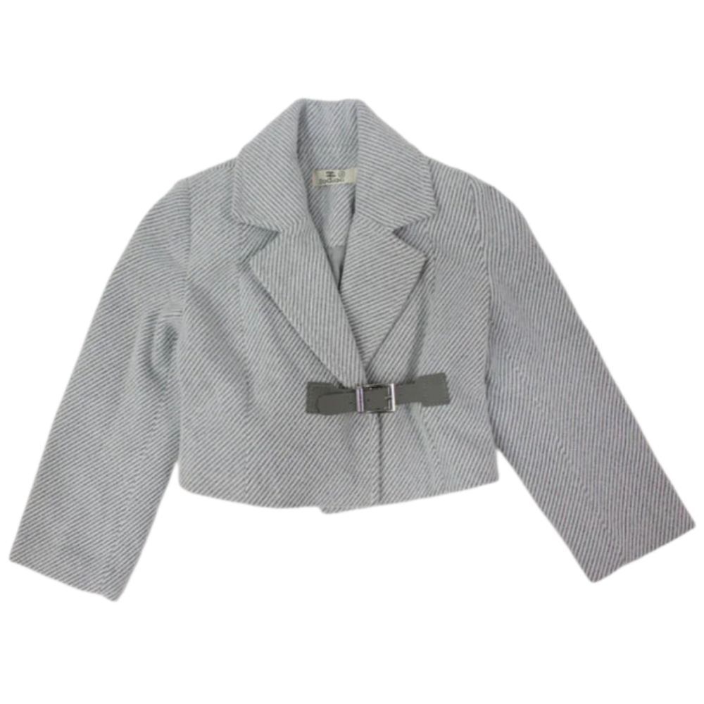 Long-Sleeved Wool Cropped Jacket