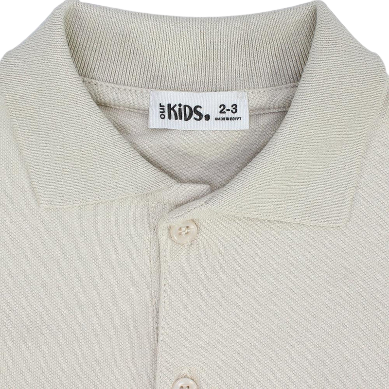 Beige Short-Sleeved Polo Shirt