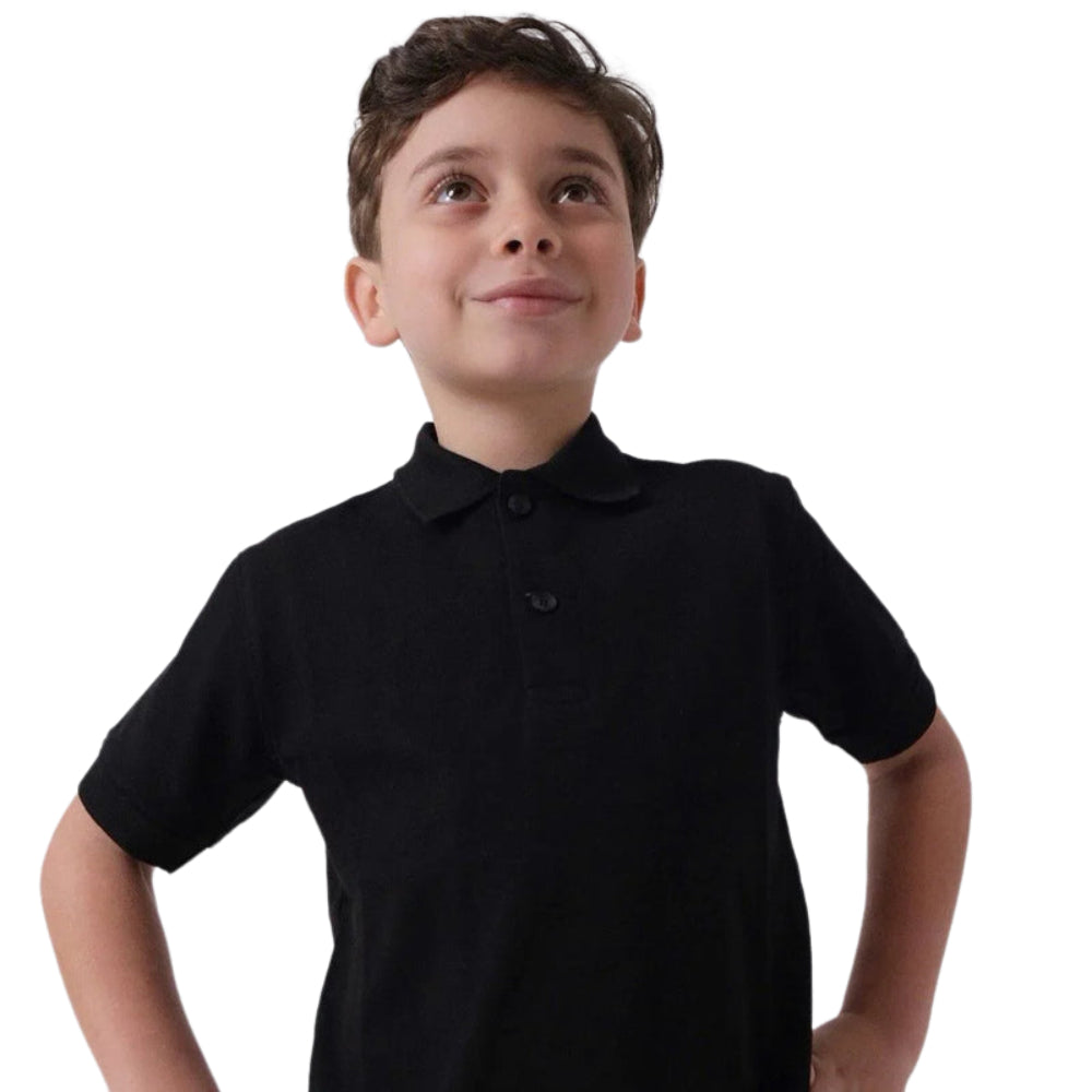 Black Short-Sleeved Polo Shirt