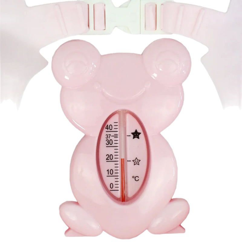 غطاء رأس للاستحمام وميزان حرارة للحمام من لا فروتا (وردي)