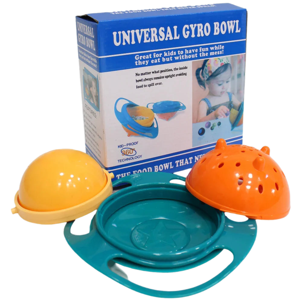 Universal Gyro Bowl – Spill-Proof Baby Dish (Orange) - Baby Essentials - Happy Baby