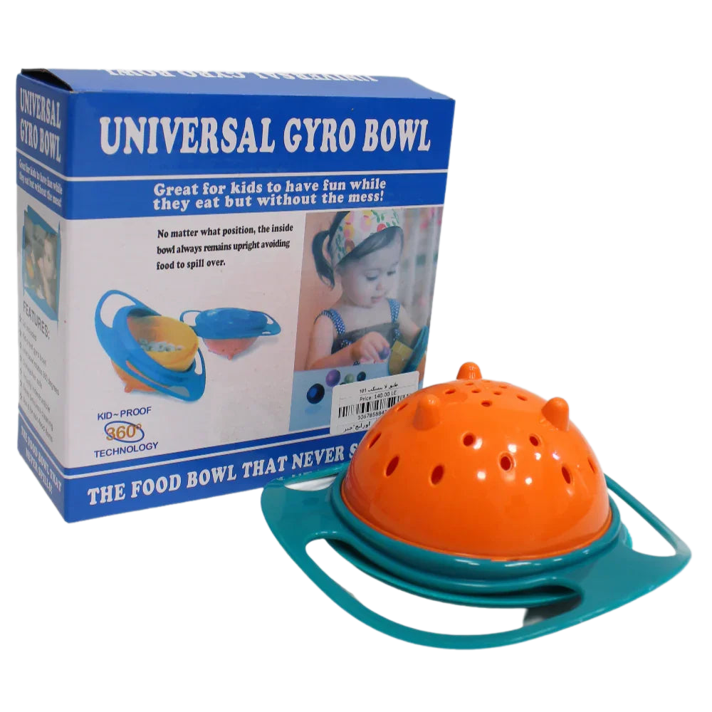 Universal Gyro Bowl – Spill-Proof Baby Dish (Orange)