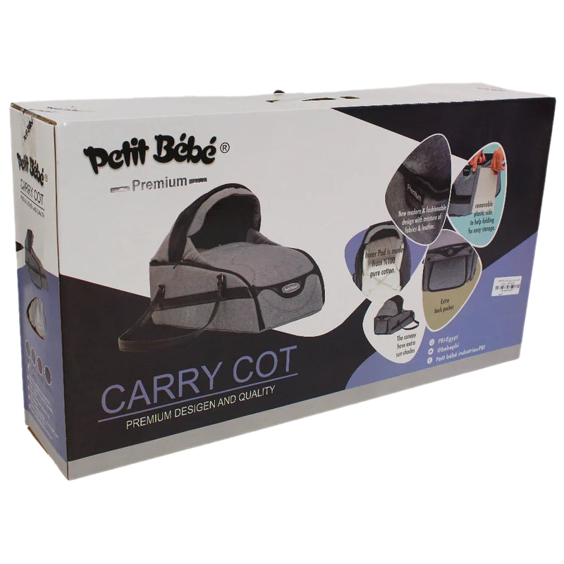 Petit Bebe Premium Carrycot – Foldable Linen Design