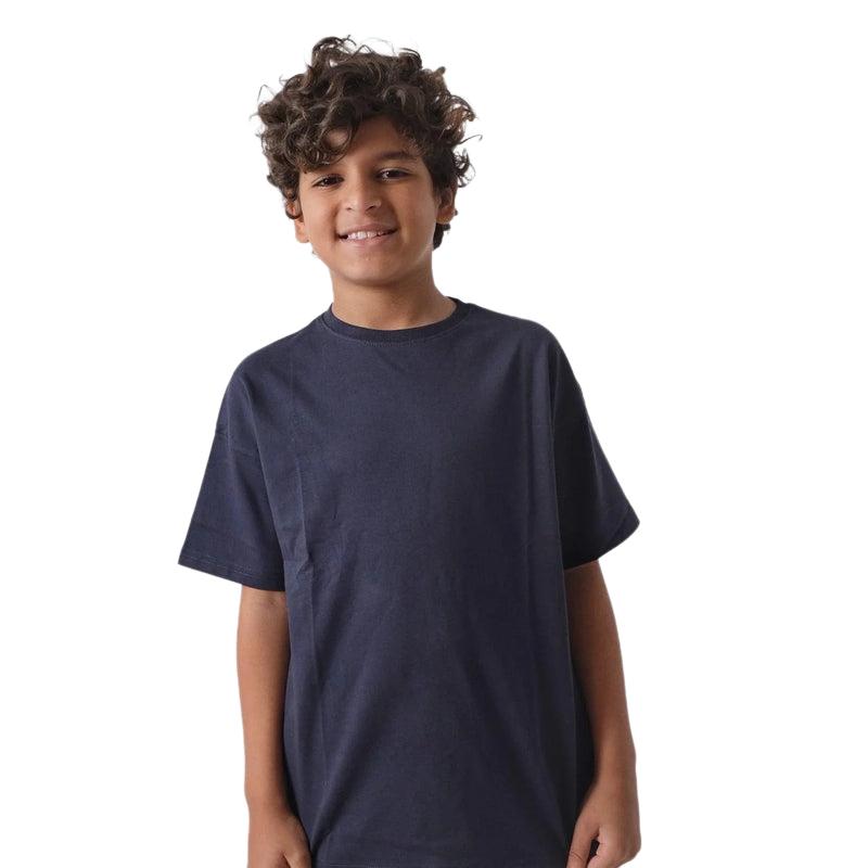 Unisex Plain Navy Short-Sleeved T-Shirt