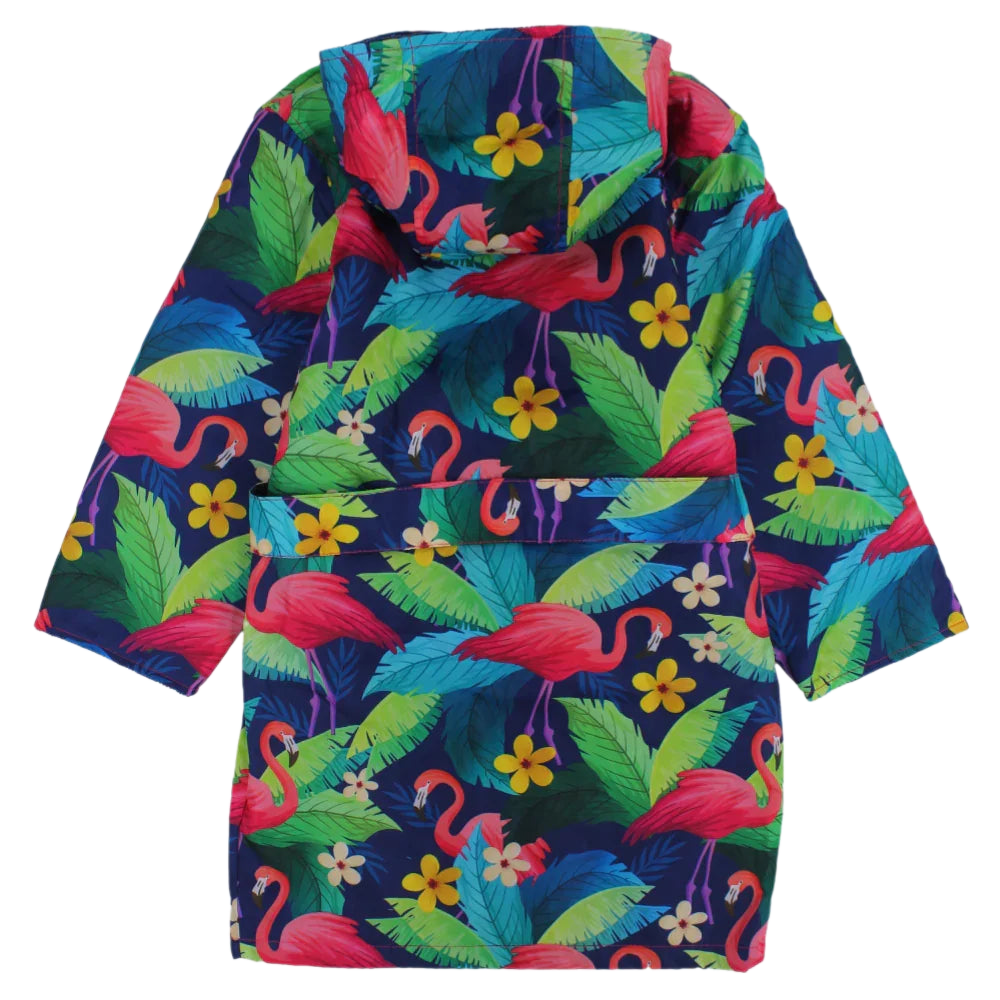 Flamingo Design Girls Multicolored Waterproof Swim Robe