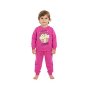 Baby Girls Cotton Pajama Set – Fuchsia with Cupcake Print
