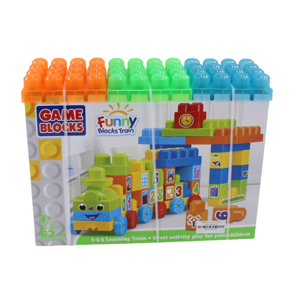 Funny Blocks Train Set – 62 Pcs