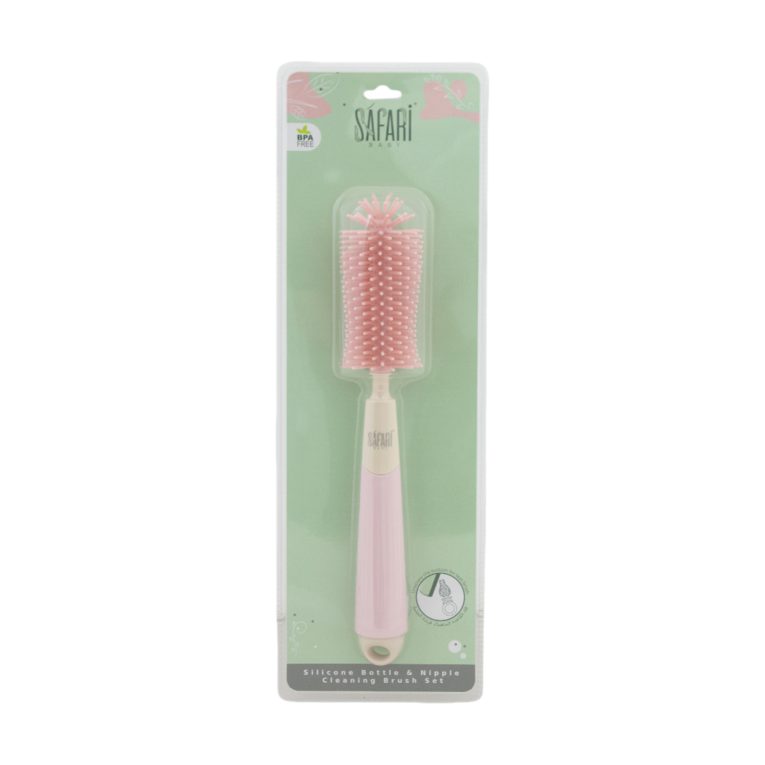Safari Baby Bottle and Nipple Cleaning Brush – Pink