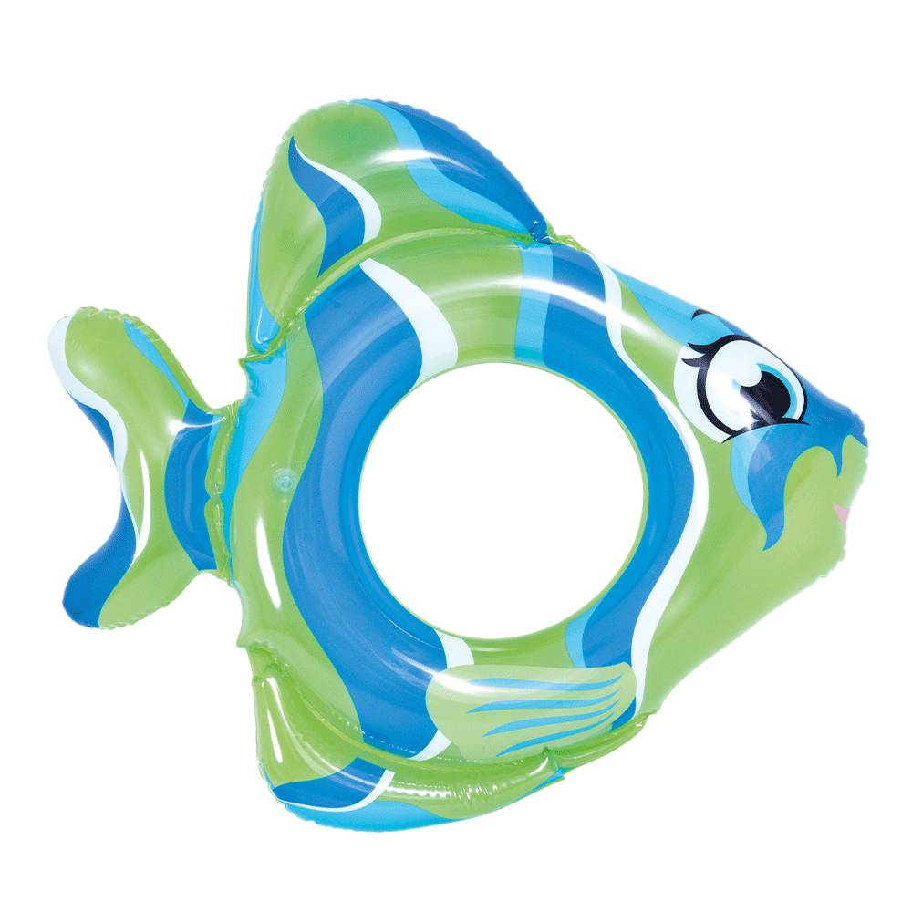 Sun Club Fish Inflatable Ring 79cm x 71cm – Green - Summer