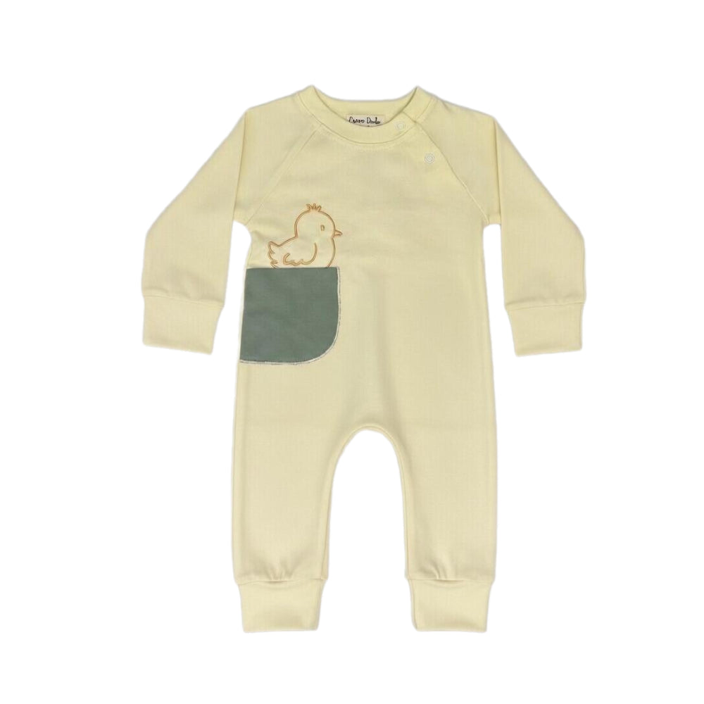 Baby Boys Cotton Singing Canary Footless Onesie – Yellow