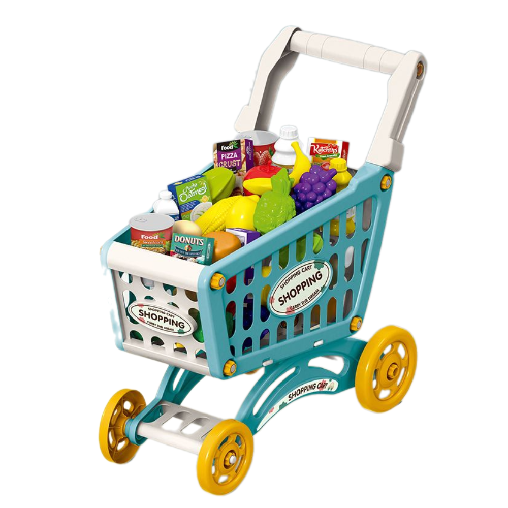 Market Shopping Cart Toy Set – 60 Pcs