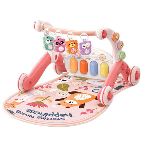 Happy Growth 6-in-1 Baby Walker and Activity Center (Light & Music) – Pink