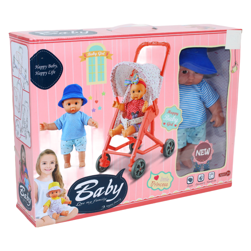 "Baby Love My Family" Doll Set with Stroller