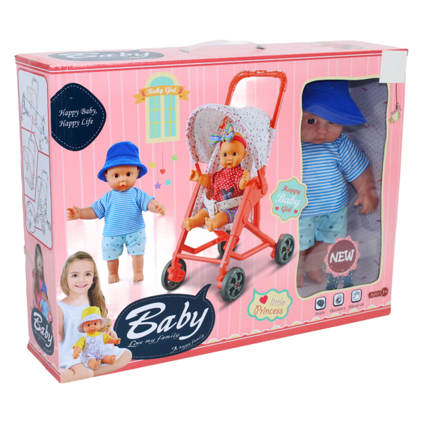 "Baby Love My Family" Doll Set with Stroller
