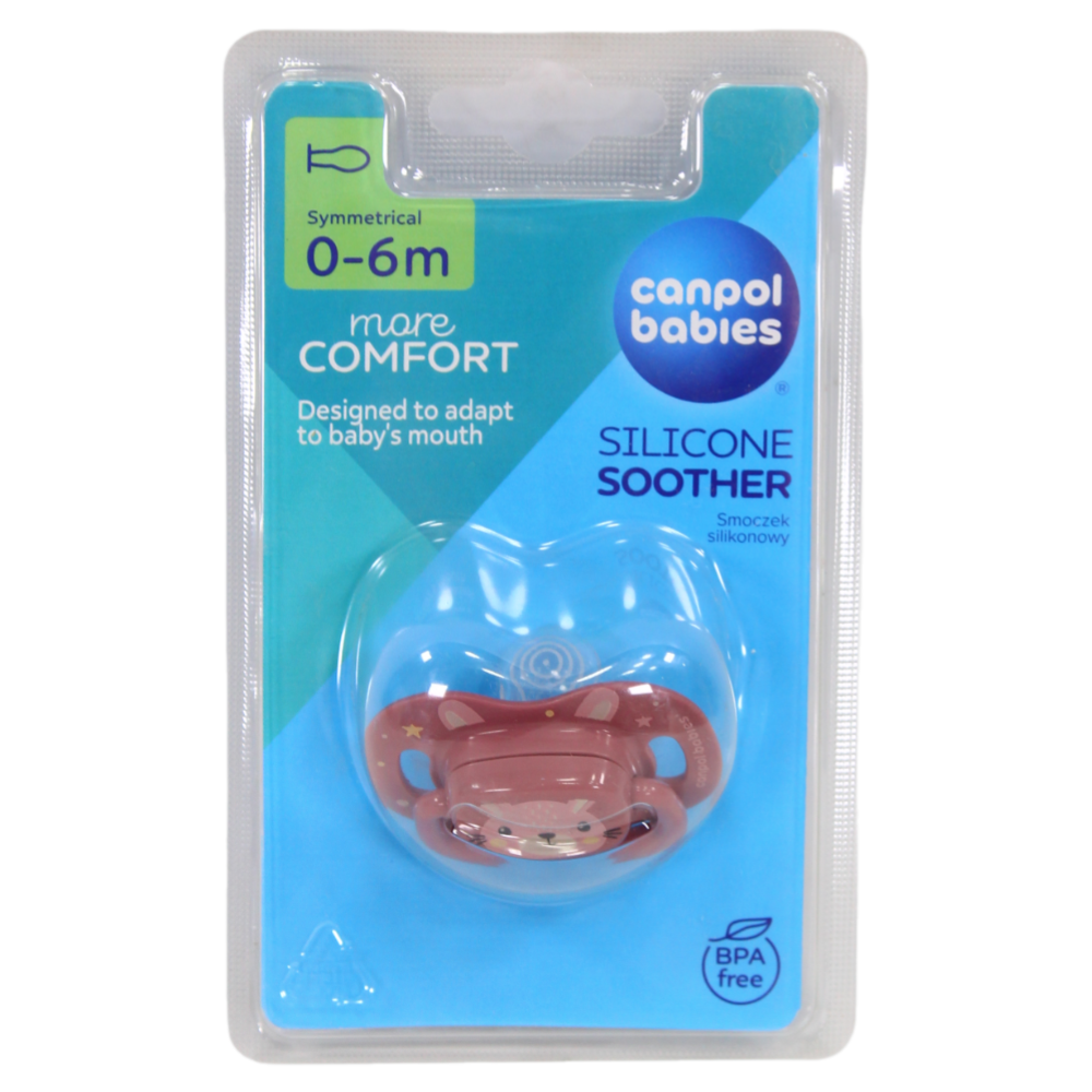 Canpol Baby Cute Animal Silicone Matching Pacifier 0-6m – Dusty Pink - Baby Essentials - Canpol Babies
