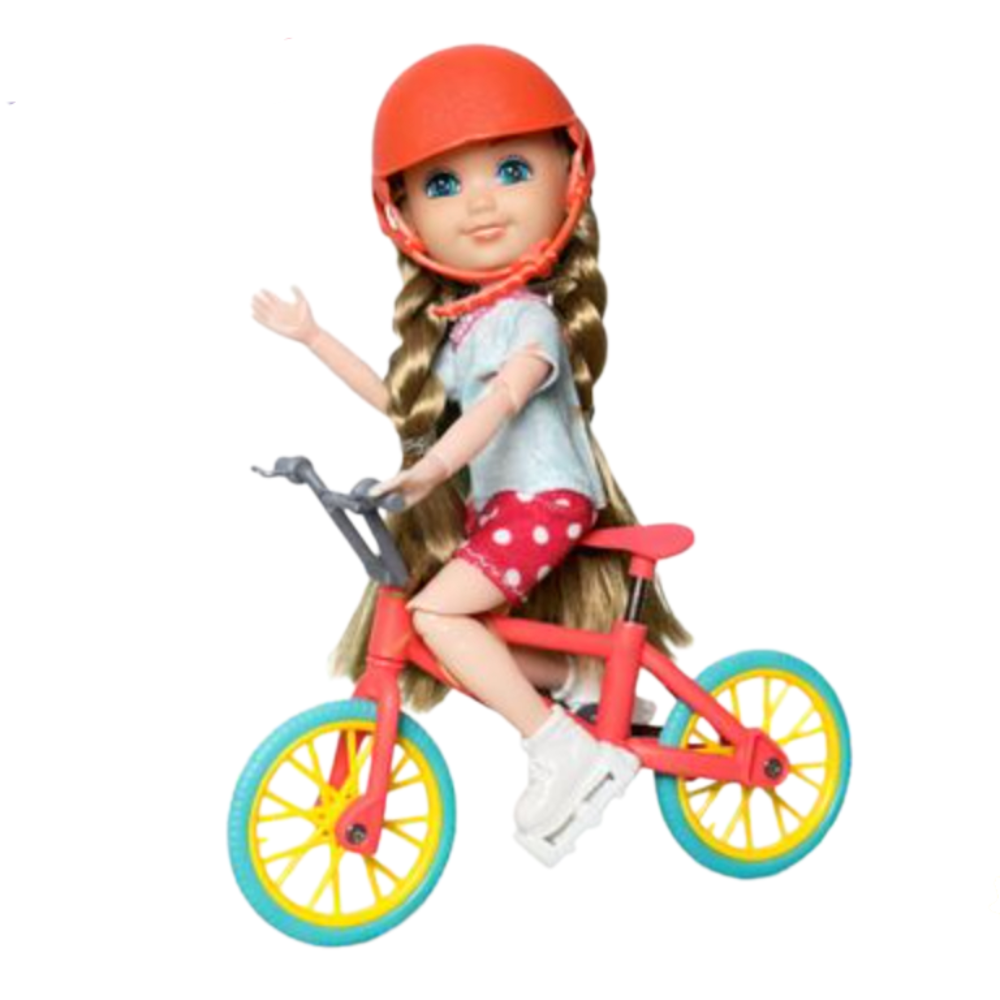 Nini Doll with Construction Toy Bicycle Playset Doll with Helmet & Accessories - Toys