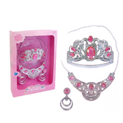 Girls Diamond Crown Set Accessories Princess Kids Jewelry Toy – Pink