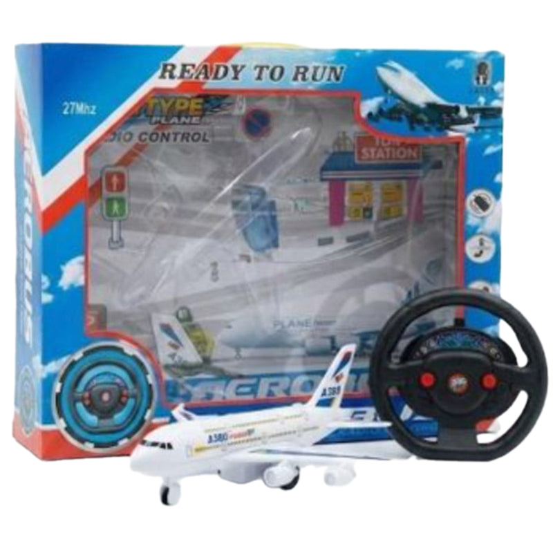 Aerobus A380 Radio Control Passenger Airplane Toy Set – White