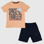 Snoopy Space Traveler Short-Sleeved Pajama - Ourkids - Rosso