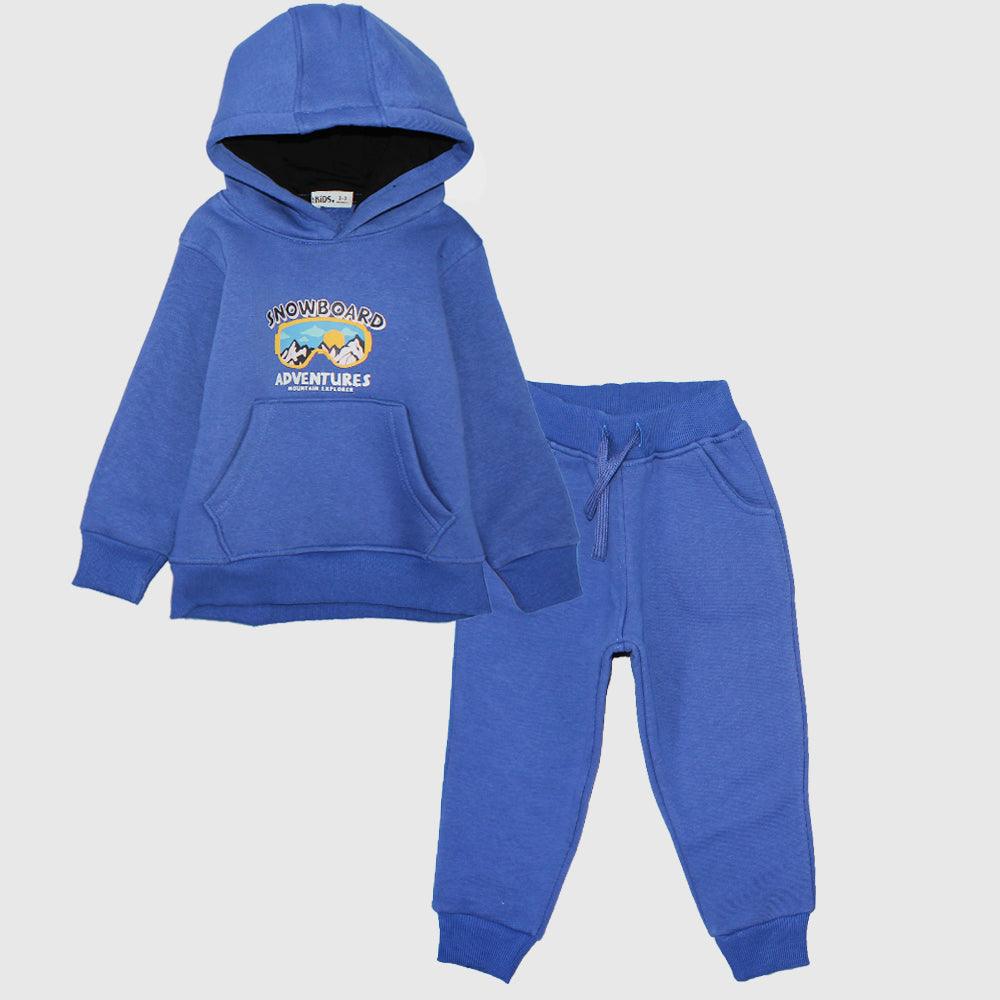 Snowboard Adventures Long-Sleeved Fleeced Hooded Pajama - Ourkids - Ourkids