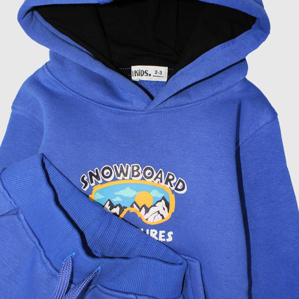 Snowboard Adventures Long-Sleeved Fleeced Hooded Pajama - Ourkids - Ourkids