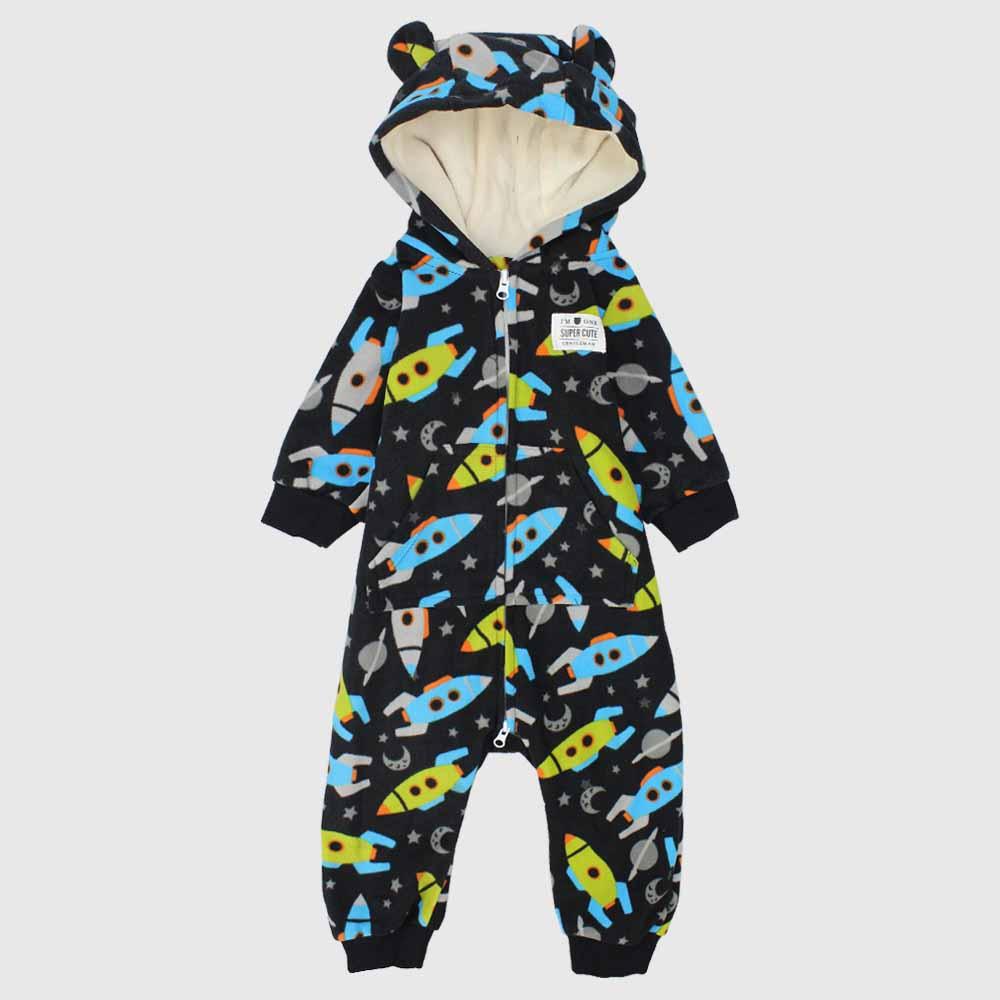 Space Hooded Footless Onesie - Ourkids - Carter's
