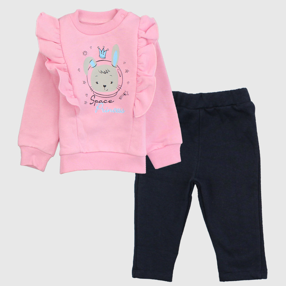 Space Princess Long-Sleeved Fleeced Pajama - Ourkids - Al Sayad