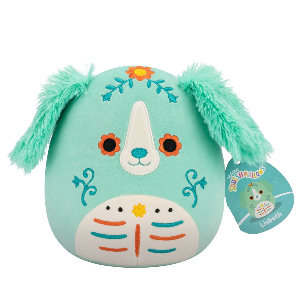 Squishmallows Little Plush 7.5 Inch – Mint Green Day of the Dead Retriever Lisbeth