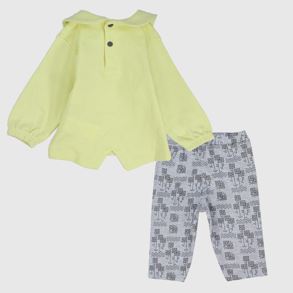 Square Flowers Long-Sleeved Pajama - Ourkids - Junior