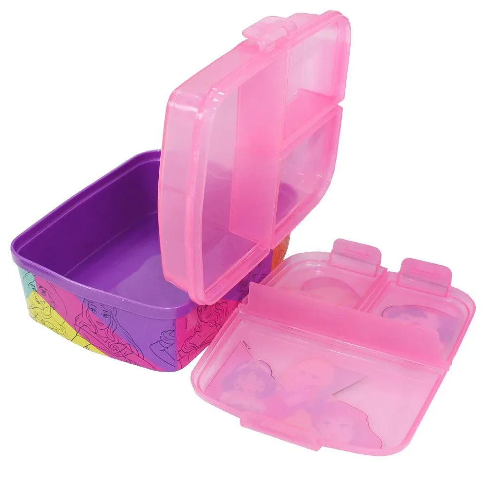 Stor Disney Princess XL Multi Compartment Rectangular Lunch Food Box Container - Ourkids - Stor