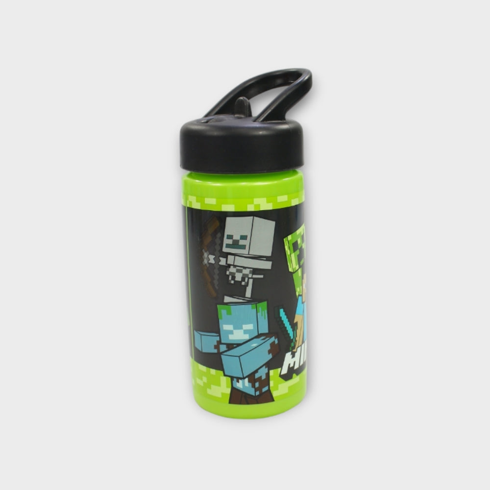 Stor Minecraft Sports Water Bottle with Straw and Built-in Handle 410ml - Ourkids - Stor