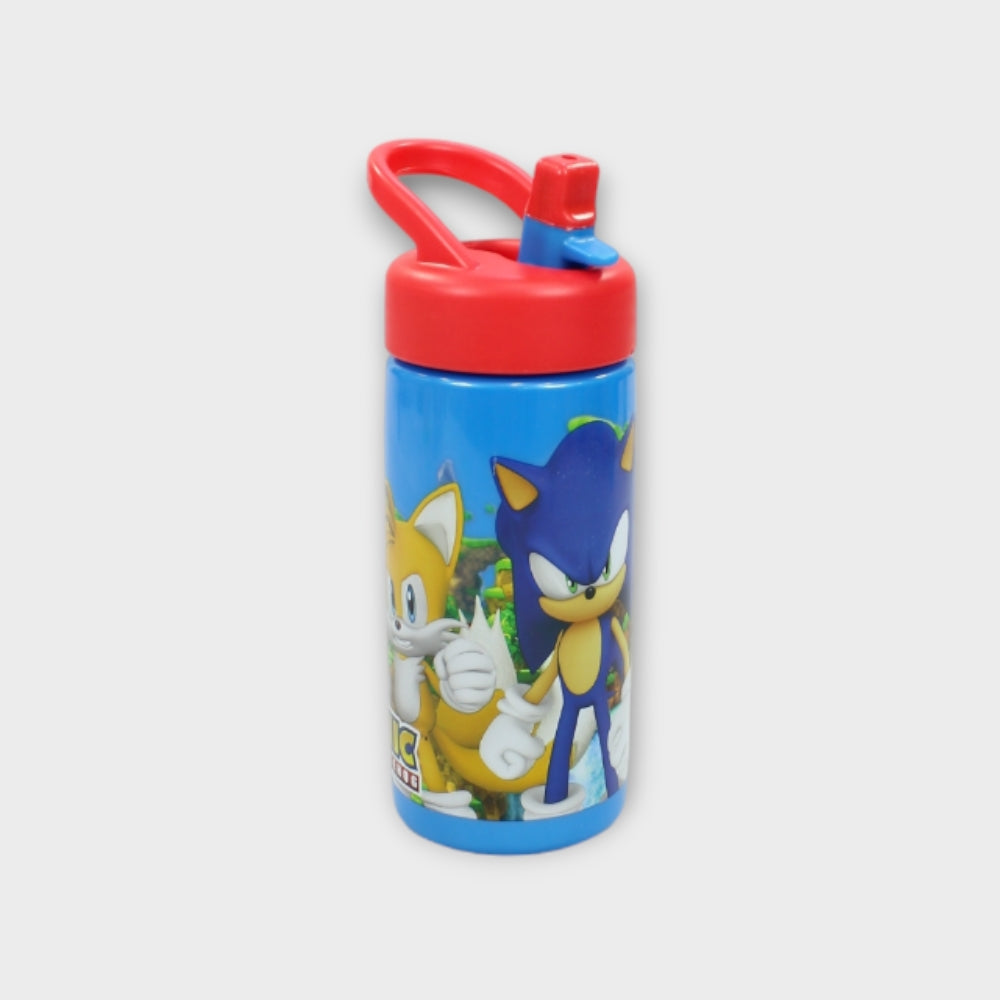 Stor Sonic The Hedgehog Sports Water Bottle with Straw and Built-in Handle 410ml - Ourkids - Stor