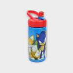 Stor Sonic The Hedgehog Sports Water Bottle with Straw and Built-in Handle 410ml - Ourkids - Stor