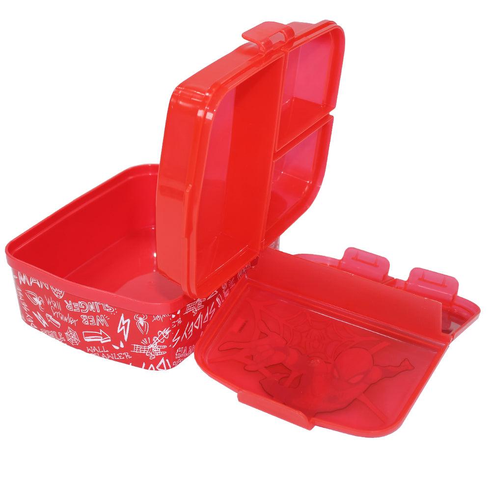 Stor Spiderman XL Multi Compartment Rectangular Lunch Food Box Container - Ourkids - Stor