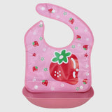 Strawberry Bib With Silicone Pocket - Ourkids - Bella Bambino