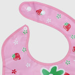 Strawberry Bib With Silicone Pocket - Ourkids - Bella Bambino