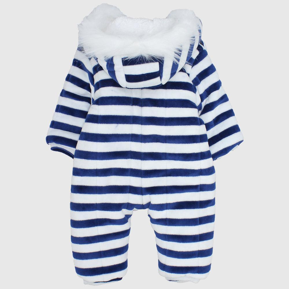 Striped Fleeced Hooded Overall - Ourkids - Bumber