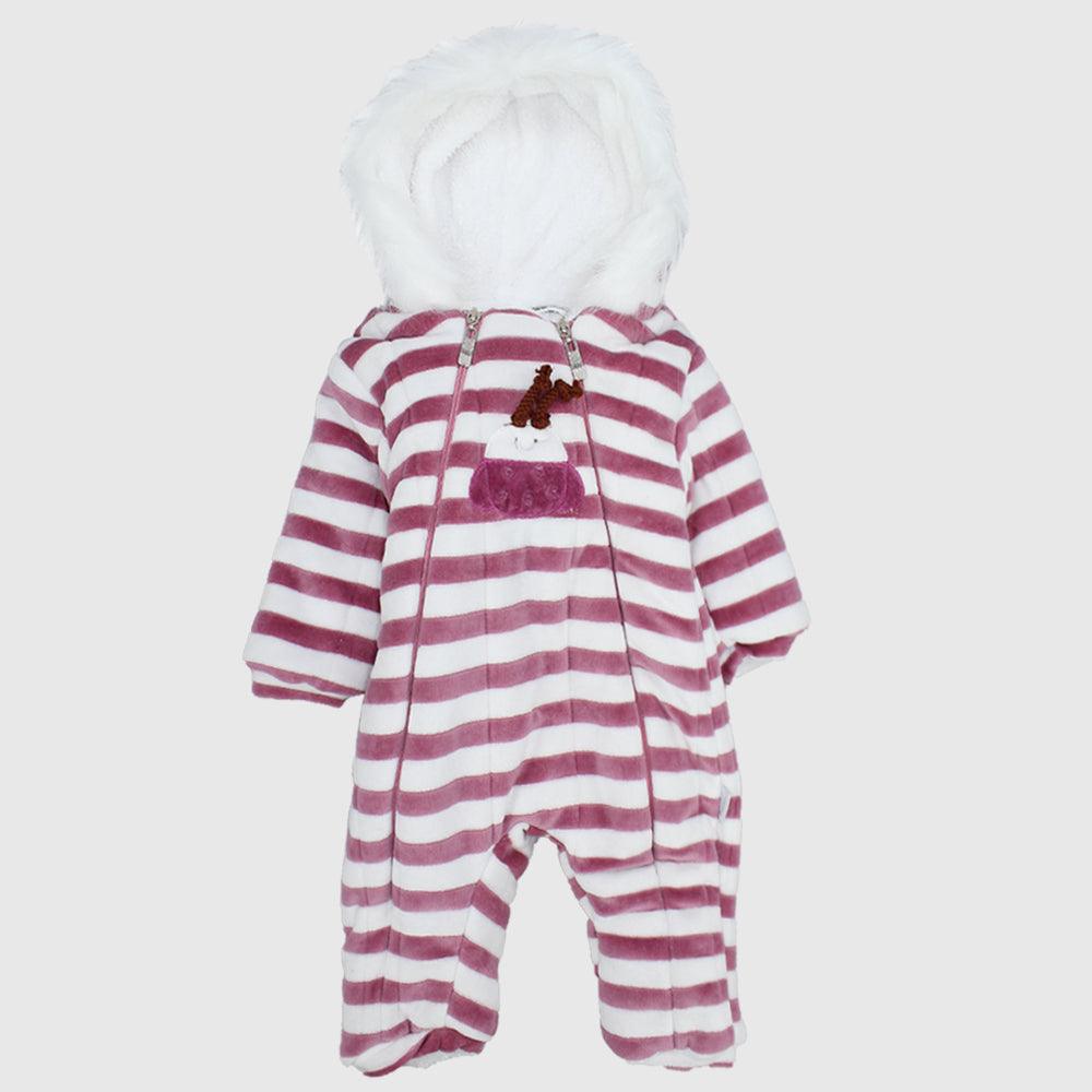 Striped Fleeced Hooded Overall - Ourkids - Bumber