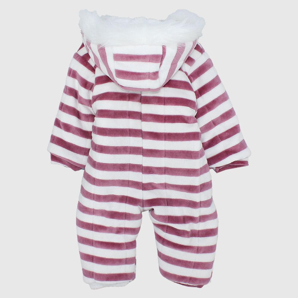 Striped Fleeced Hooded Overall - Ourkids - Bumber