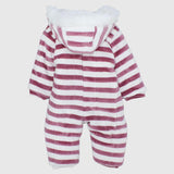 Striped Fleeced Hooded Overall - Ourkids - Bumber