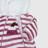 Striped Fleeced Hooded Overall - Ourkids - Bumber