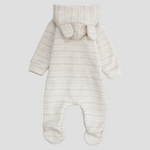 Striped Long-Sleeved Hooded Baby Footie - Ourkids - Berceau