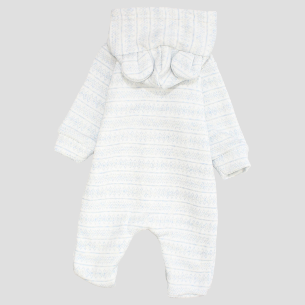 Striped Long-Sleeved Hooded Baby Footie - Ourkids - Berceau