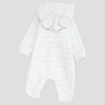 Striped Long-Sleeved Hooded Baby Footie - Ourkids - Berceau