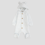 Striped Long-Sleeved Hooded Baby Footie - Ourkids - Berceau