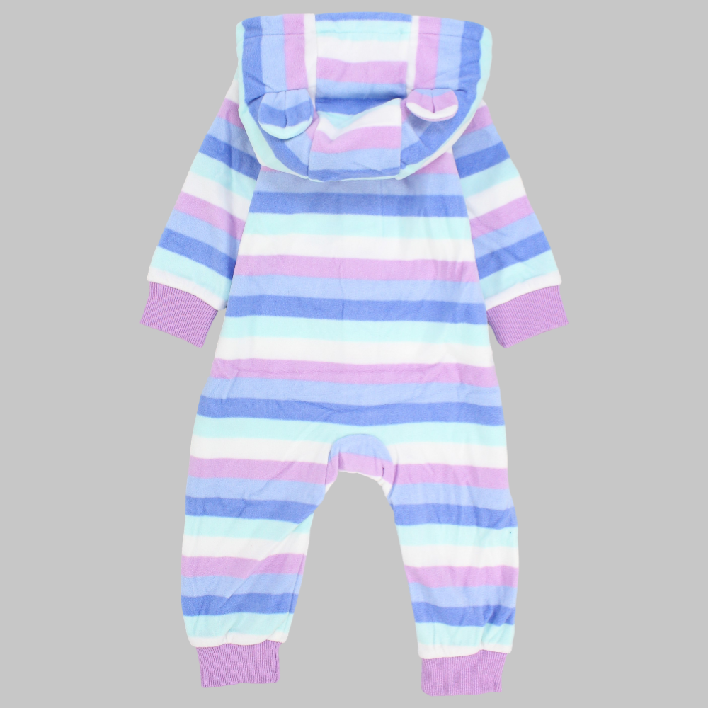 Striped Long-Sleeved Hooded Footless Onesie - Ourkids - Carter's