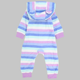 Striped Long-Sleeved Hooded Footless Onesie - Ourkids - Carter's