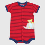 Striped Short-Sleeved Romper - Ourkids - Baby Land